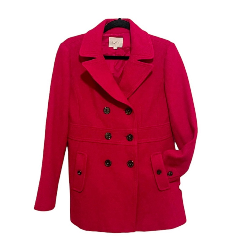 Hot Pink Loft Pea Coat